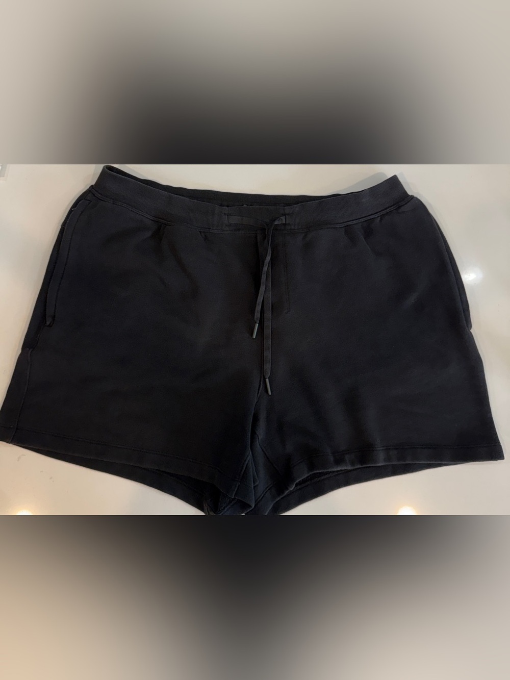 Lululemon Steady State Shorts Mens XL  Black LM7BD4S Gym Fleece Lounge